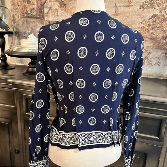 Vintage Navy & White Blouse Button size 8 - Picture 4 of 6